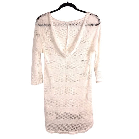 White Crochet Swimsuit Coverup Tunic - Picture 4 of 11